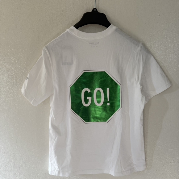 kate spade Tops - Kate Spade White Tee with Green Graphic